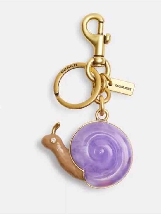 Coach Accessories - COACH Purple Snail Enamel Keychain Charm